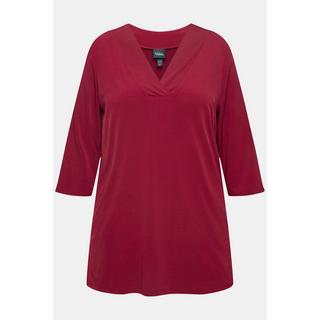 Ulla Popken  Longshirt, A-Linie, V-Ausschnitt, 3/4-Ärmel 