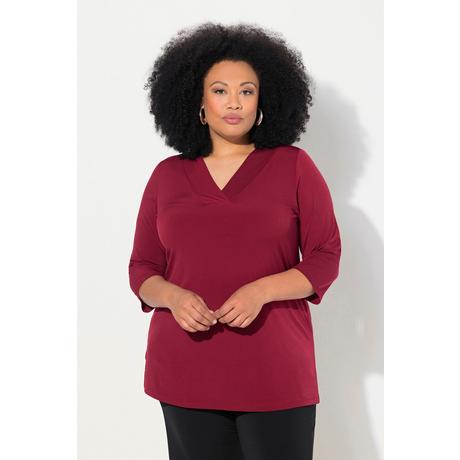 Ulla Popken  Longshirt, A-Linie, V-Ausschnitt, 3/4-Ärmel 