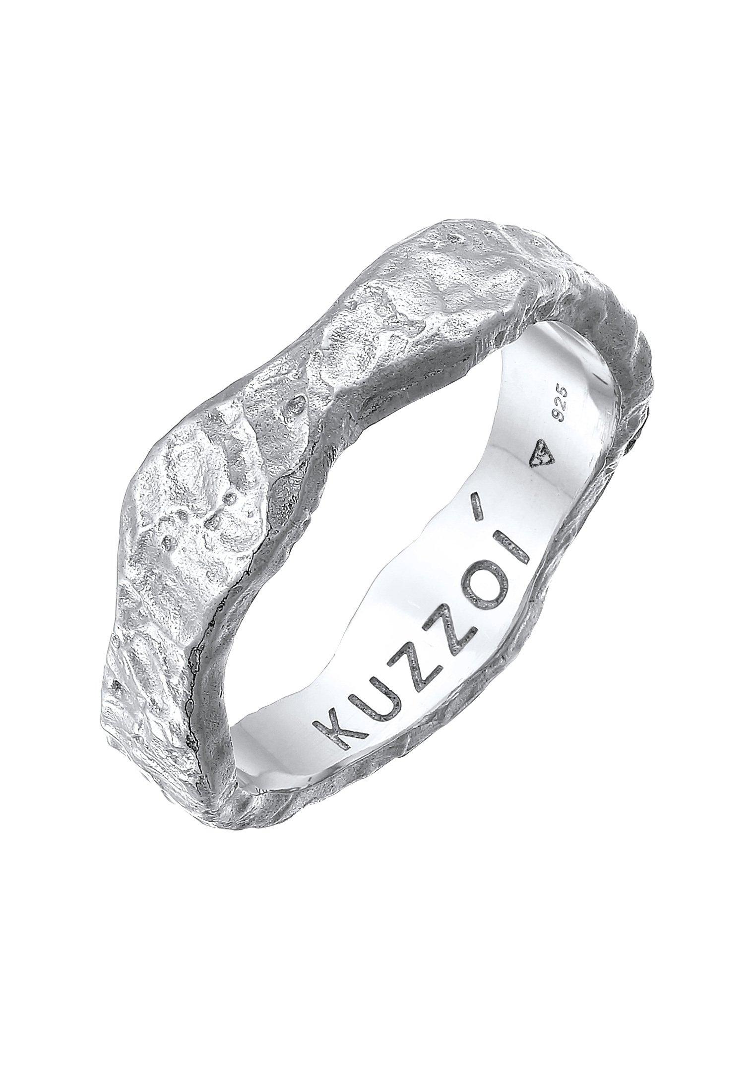 Kuzzoi  Bague Herren Bandring Organic Struktur 925 Silber 