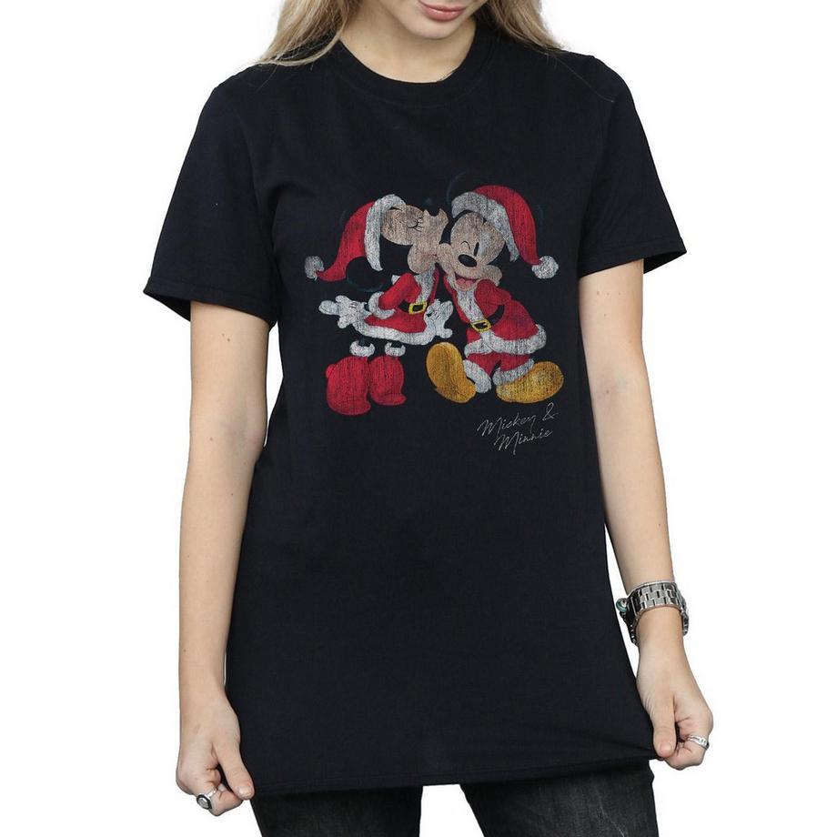 Disney Mickey et Minnie T-Shirt Baiser de Noël  