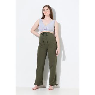 Ulla Popken Bellieva Pantaloni di felpa cintura extra alta cotone biologico  