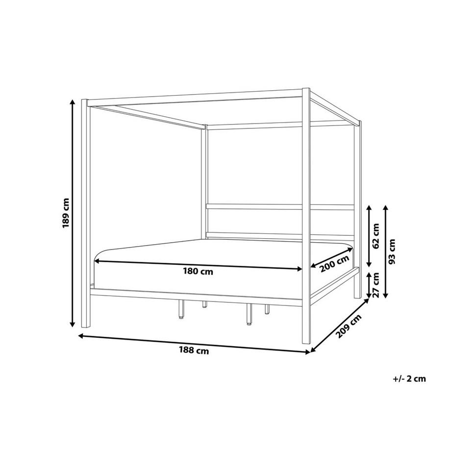 Beliani Lit à baldaquin en Acier Industriel LESTARDS  