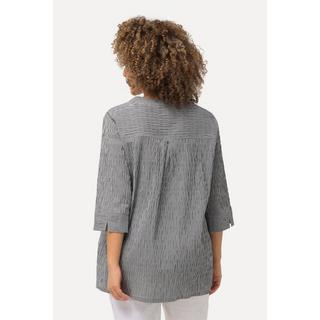 Ulla Popken Tunica a bolle Scollo a V Nervature Maniche 3/4  