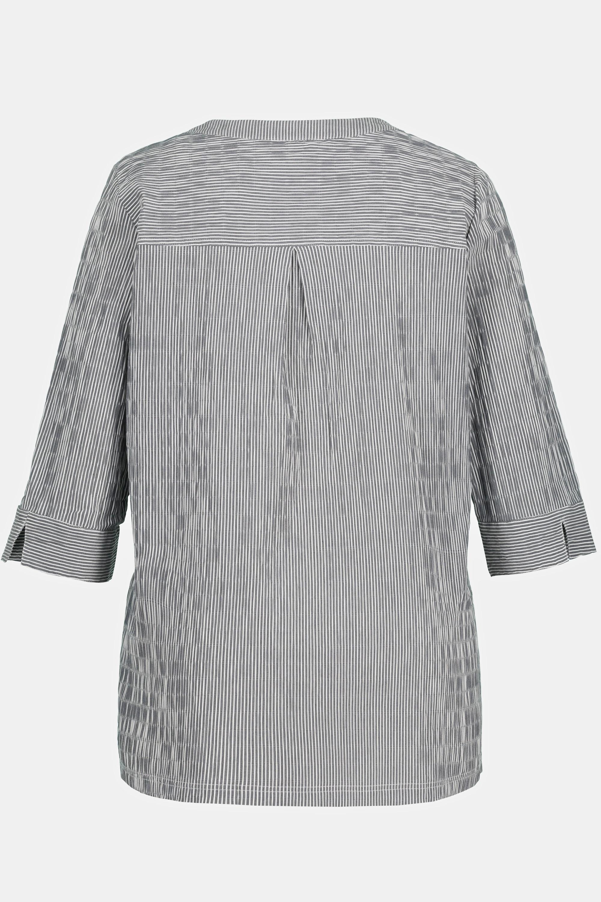 Ulla Popken Tunica a bolle Scollo a V Nervature Maniche 3/4  