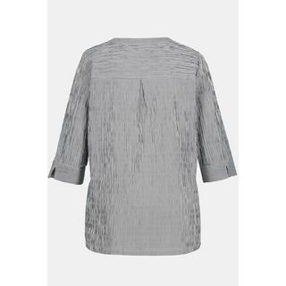 Ulla Popken Tunica a bolle Scollo a V Nervature Maniche 3/4  