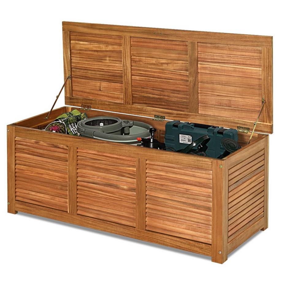 Northix Gartenbox Aufbewahrungsbox für Garten und Hinterhof Akazienholz 120x45x45cm  