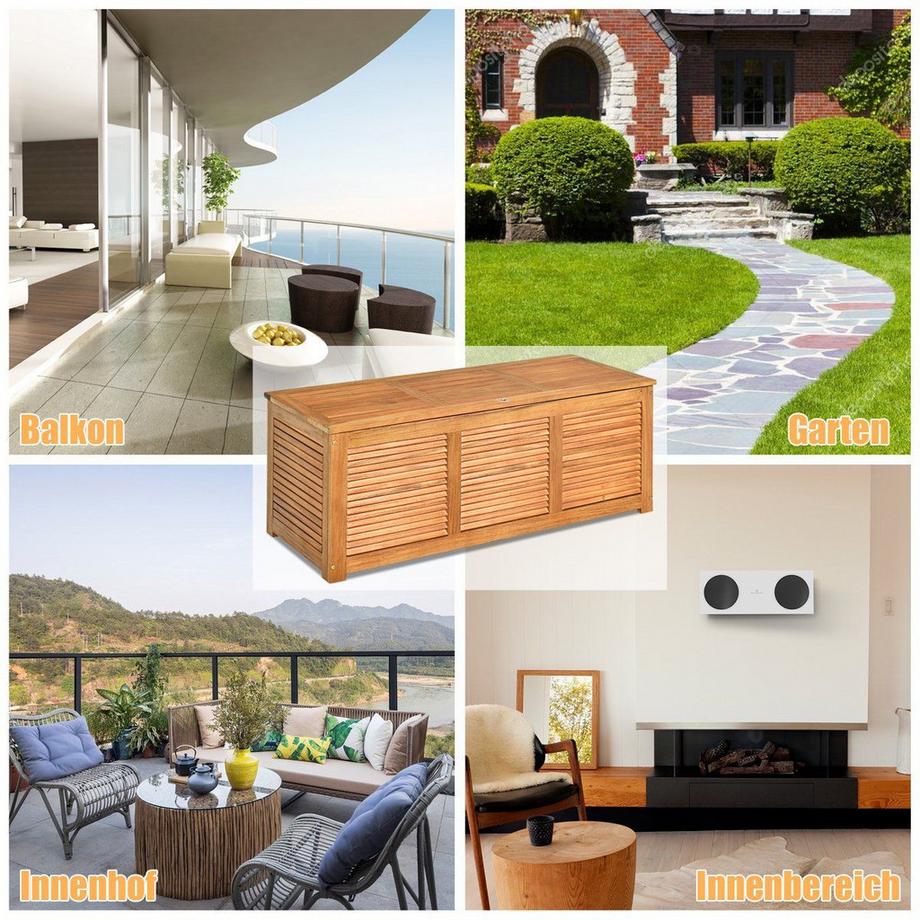 Northix Gartenbox Aufbewahrungsbox für Garten und Hinterhof Akazienholz 120x45x45cm  