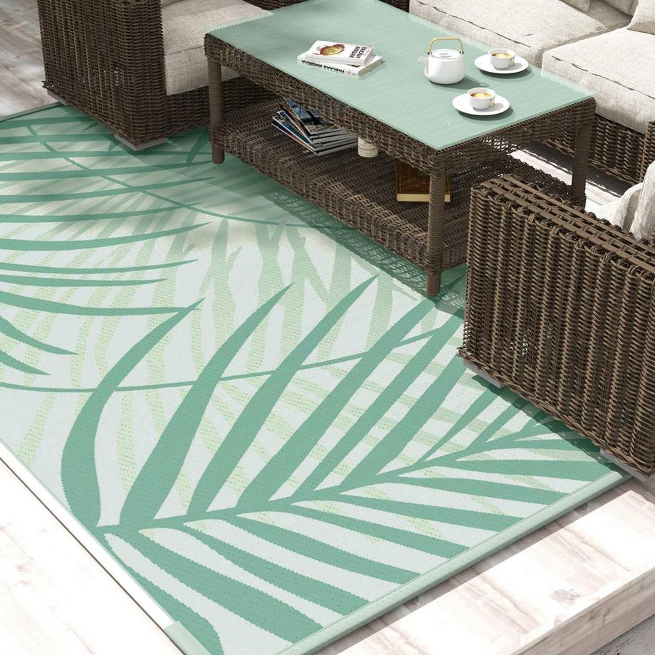 Northio Tapis D'Extérieur Grand Tapis Réversible Avec Sac De Transport, Hydrofuge, Pour Camping Et Terrasse, Vert, 365 X 274 Cm  