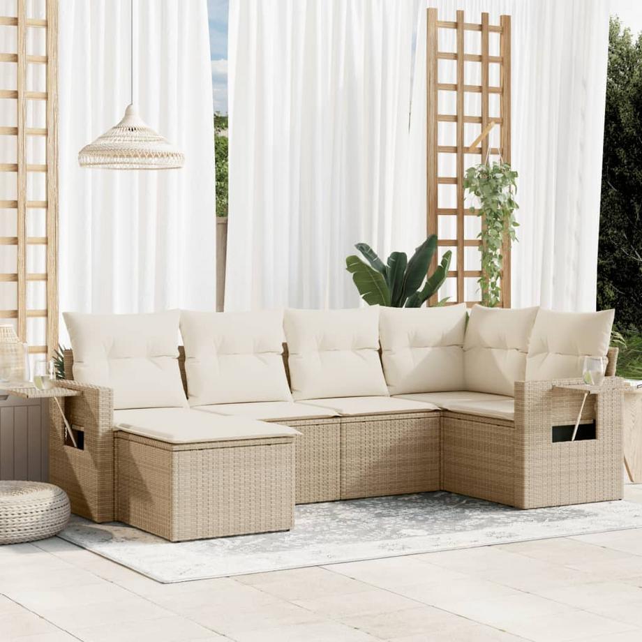 VidaXL Ensemble de canapés de jardin rotin synthétique  