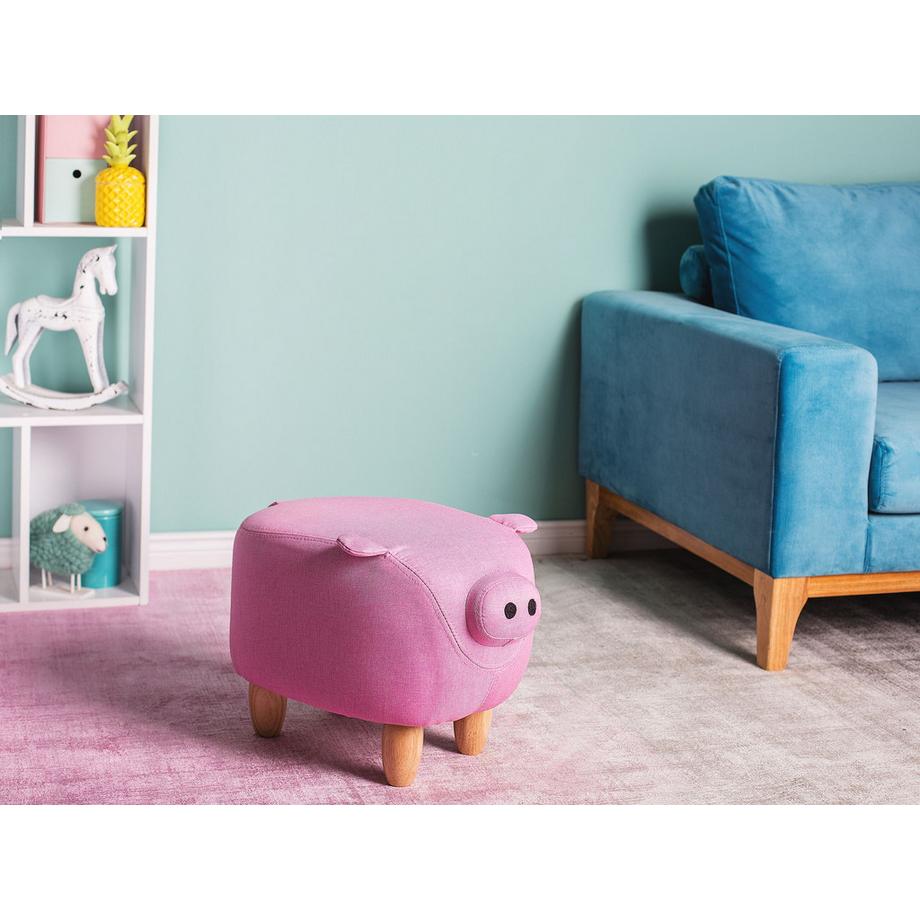 Beliani Tabouret animal en Tissu Moderne PIGGY  