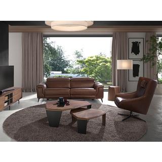 ANGEL CERDA Asymmetrischer Couchtisch aus Walnuss undem PVC  