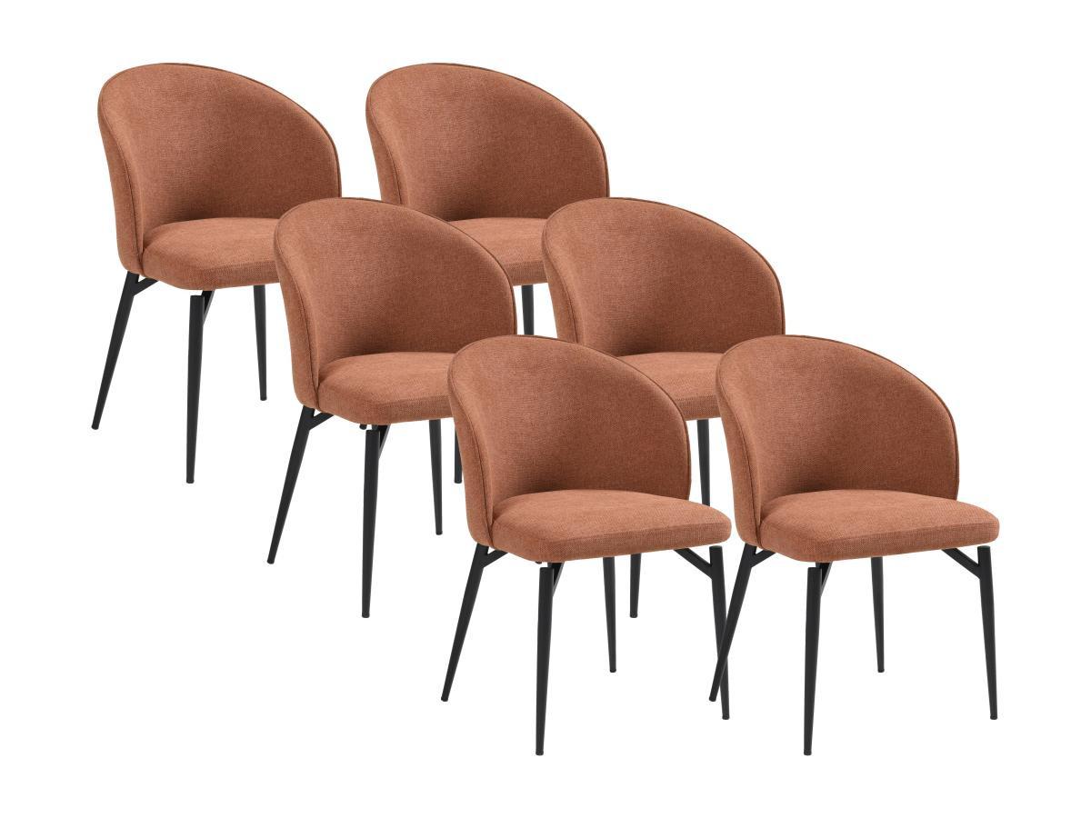 Vente-unique Lot de 6 chaises en tissu et métal - Terracotta - GILONA  