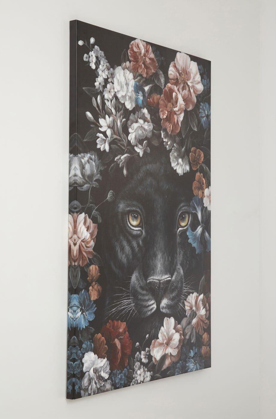 KARE Design Leinwandbild Night Leo in Flower 90x140  