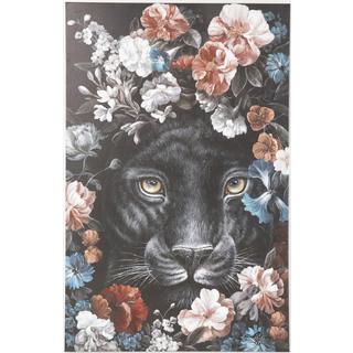 KARE Design Tableau sur toile Night Leo in Flower 90x140  