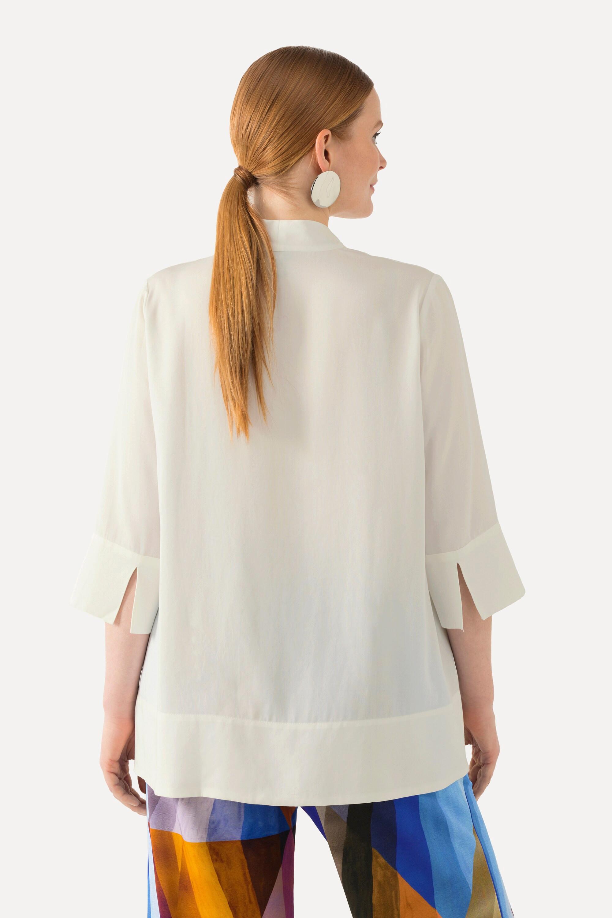 Ulla Popken Tunica Collo a Calice Linea ad A Scollo a V Maniche 3/4  