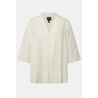 Ulla Popken Tunica Collo a Calice Linea ad A Scollo a V Maniche 3/4  