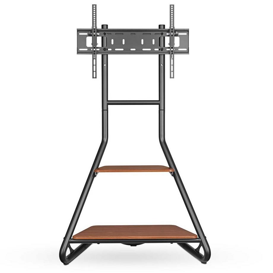 Nedis  TV Bodenständer | 37 - 75  | maximal unterstützes Bildschirmgewicht: 40 kg | Bauhaus Design | Einstellbare voreingestellte Höhen | MDF / Stahl | Braun / Schwarz 