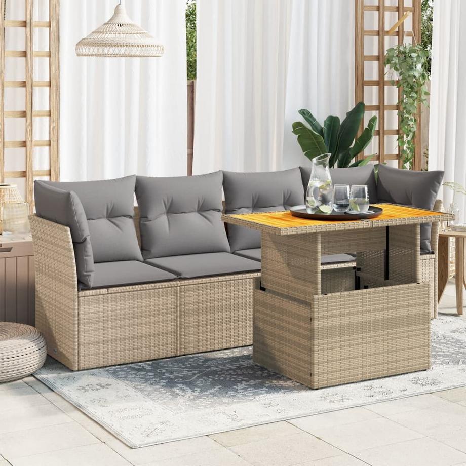 VidaXL Ensemble de canapés de jardin rotin synthétique  