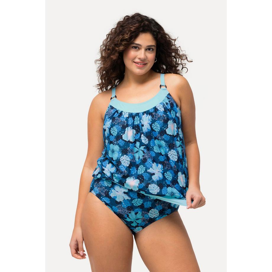 Ulla Popken Tankini Floral Bonnets Souples Bretelles Ajustables  