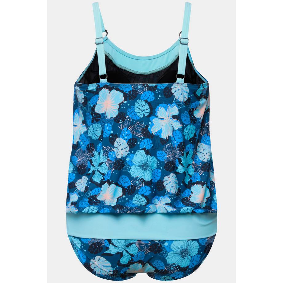 Ulla Popken Tankini Floral Bonnets Souples Bretelles Ajustables  