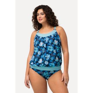 Ulla Popken  Tankini con fiori, materiale riciclato, spalline regolabili e coppe morbide 