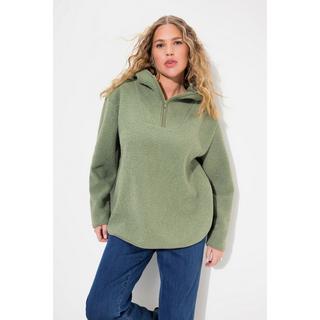 Ulla Popken  Pullover in teddy con cappuccio e maniche lunghe 