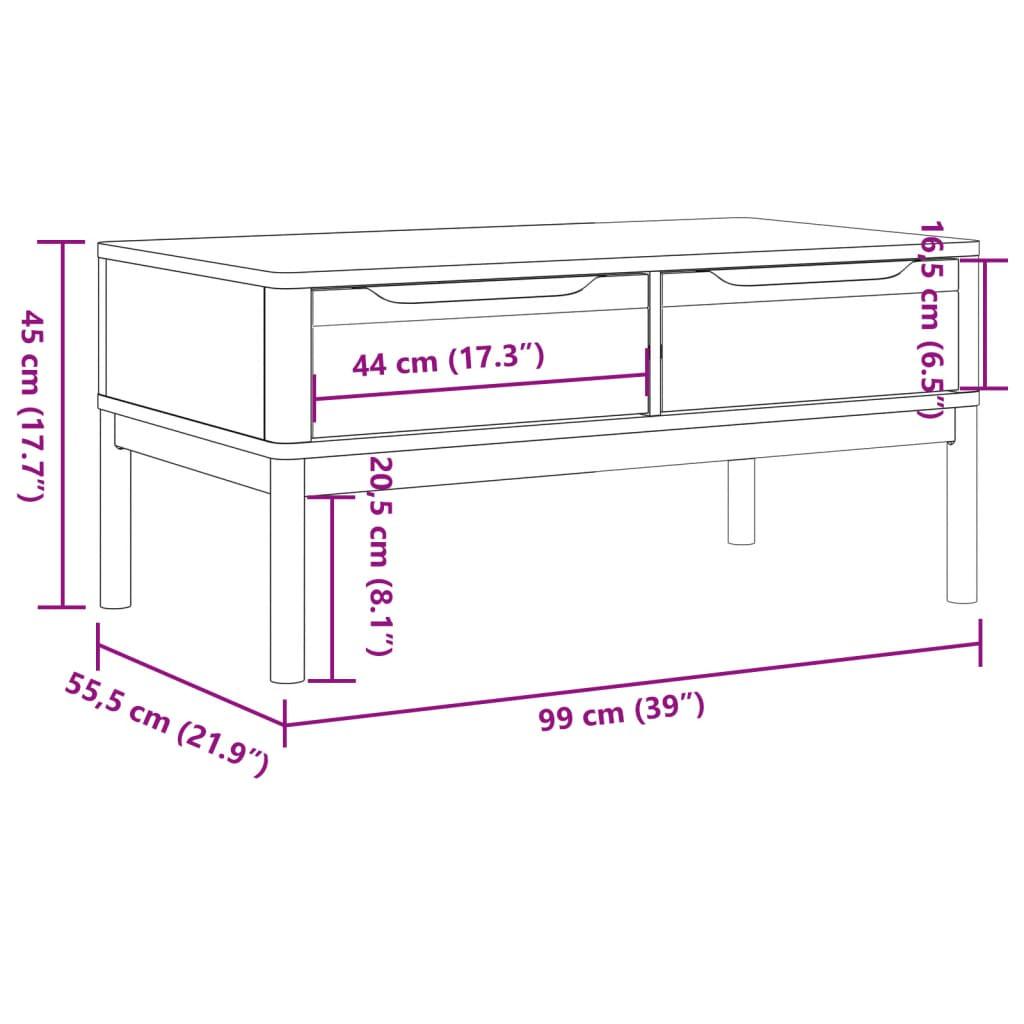 VidaXL Table basse bois de pin  