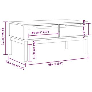 VidaXL Table basse bois de pin  