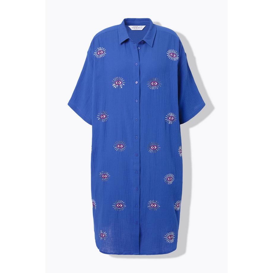 Studio Untold Robe Midi Oversize Mousseline Broderie Yeux  