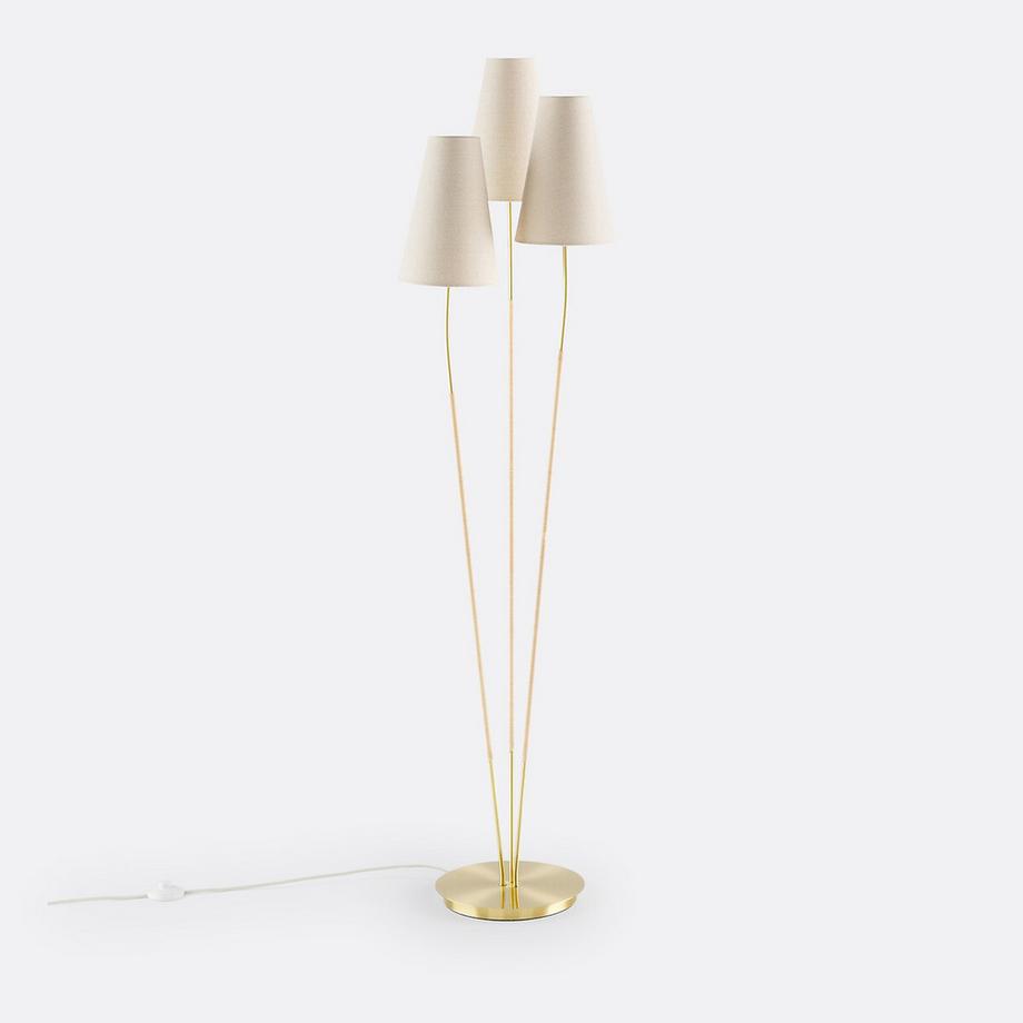 Lampadaire triple en laiton