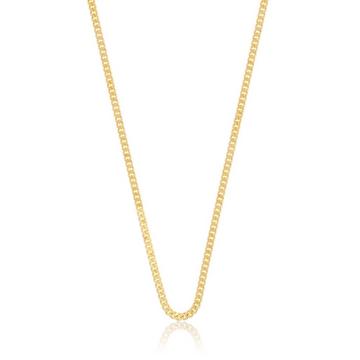 Collier gourmette or jaune 375, 2.1mm, 50cm