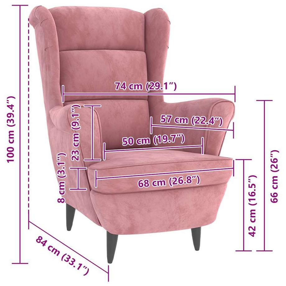 VidaXL Fauteuil velours  