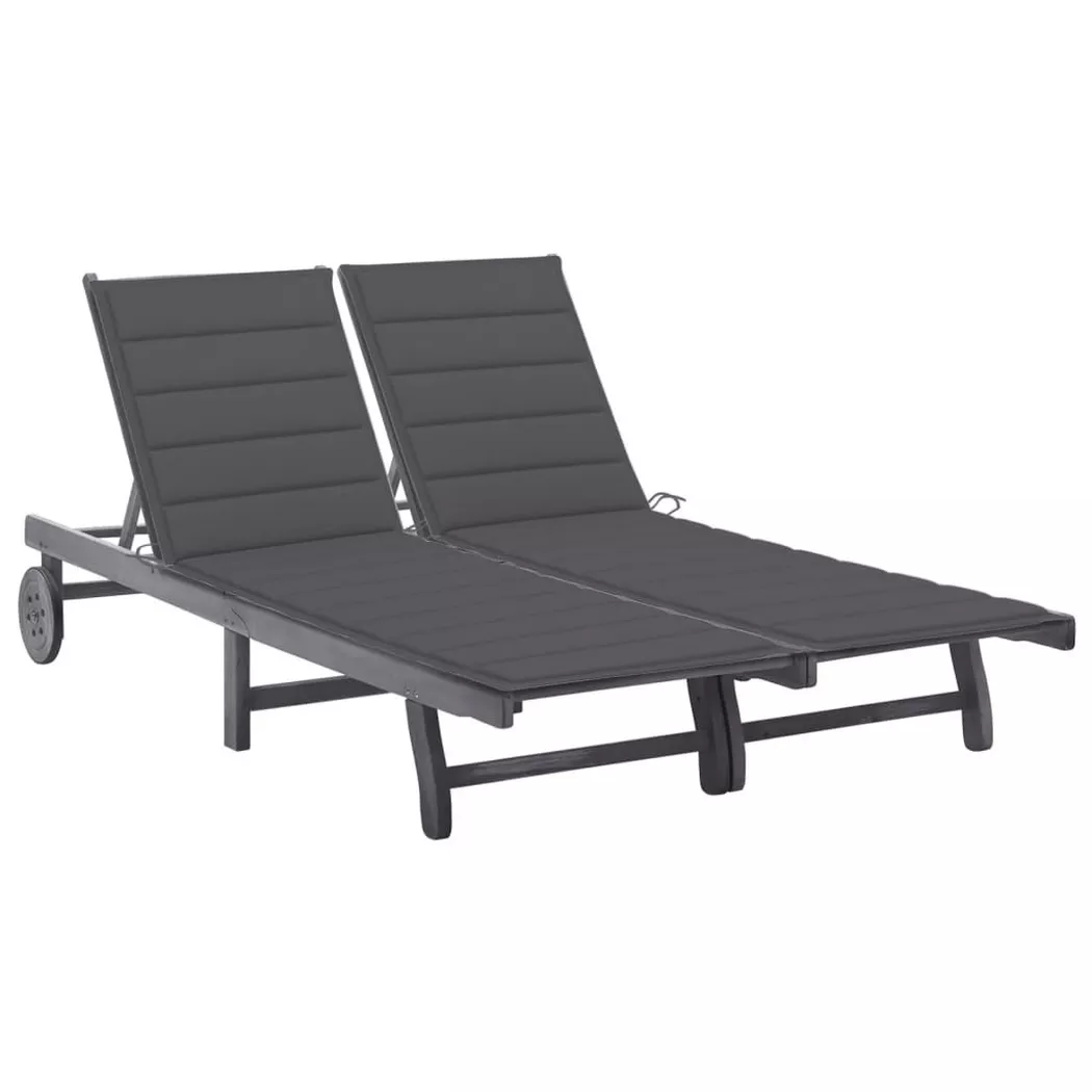 VidaXL - Sonnenliege akazienholz, One Size, Grau
