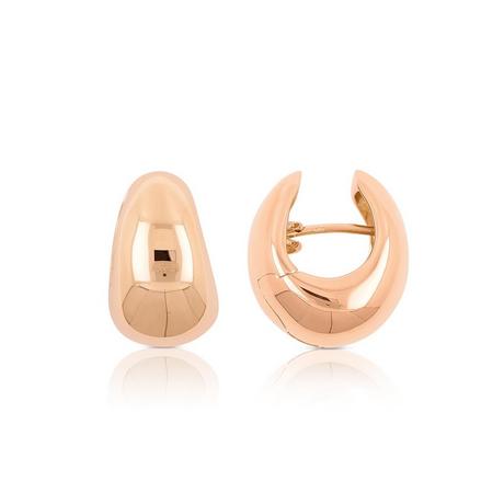 MUAU Schmuck  Creolen Rotgold 750 Scharnier bombiert 17x12mm 