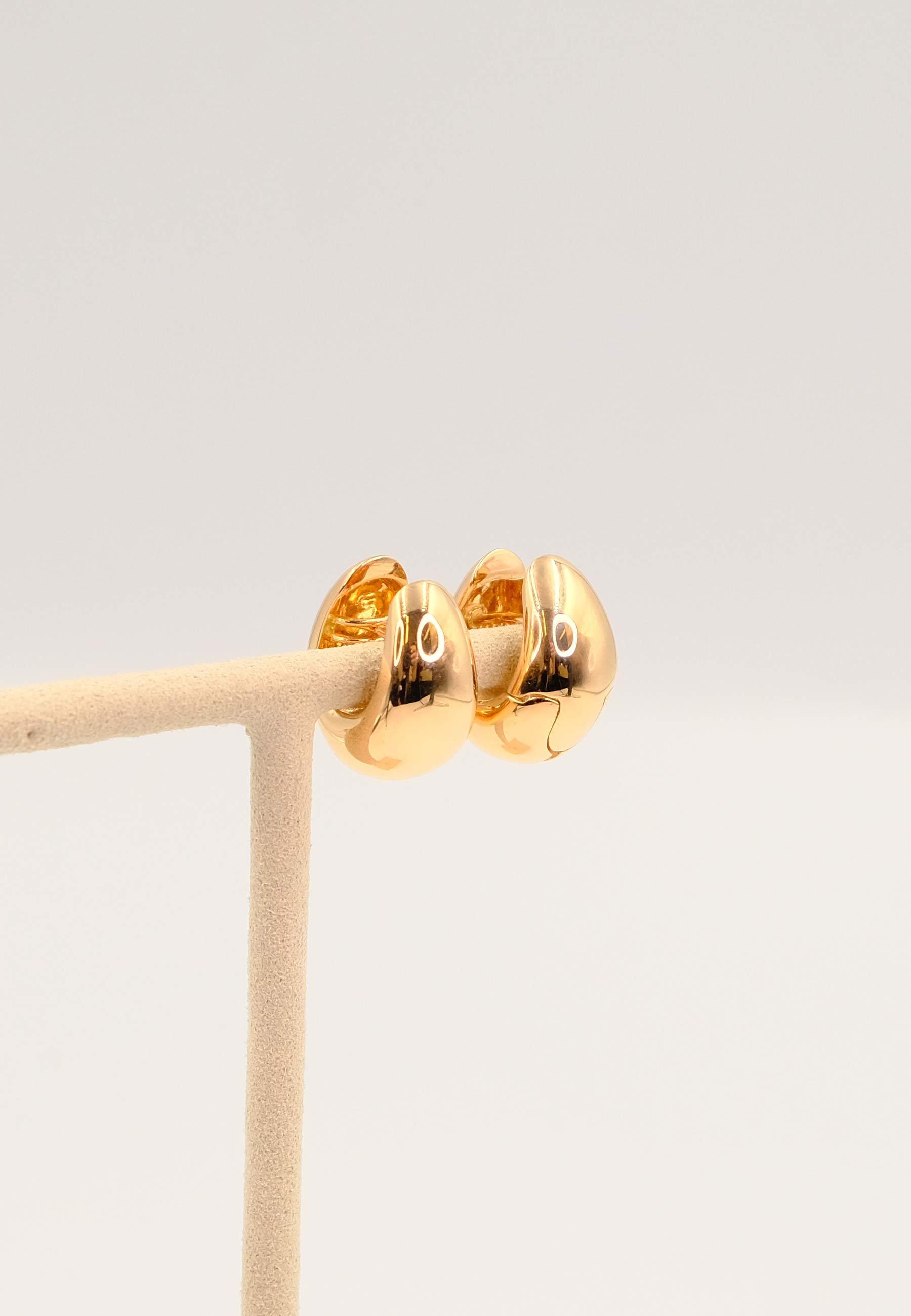 MUAU Schmuck  Creolen Rotgold 750 Scharnier bombiert 17x12mm 