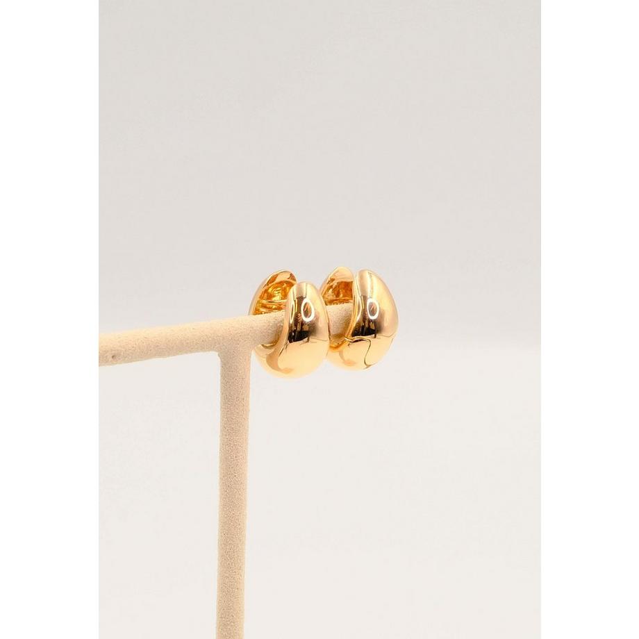 MUAU Schmuck  Charnière créole en or rose 750 cambrée 17x12mm 