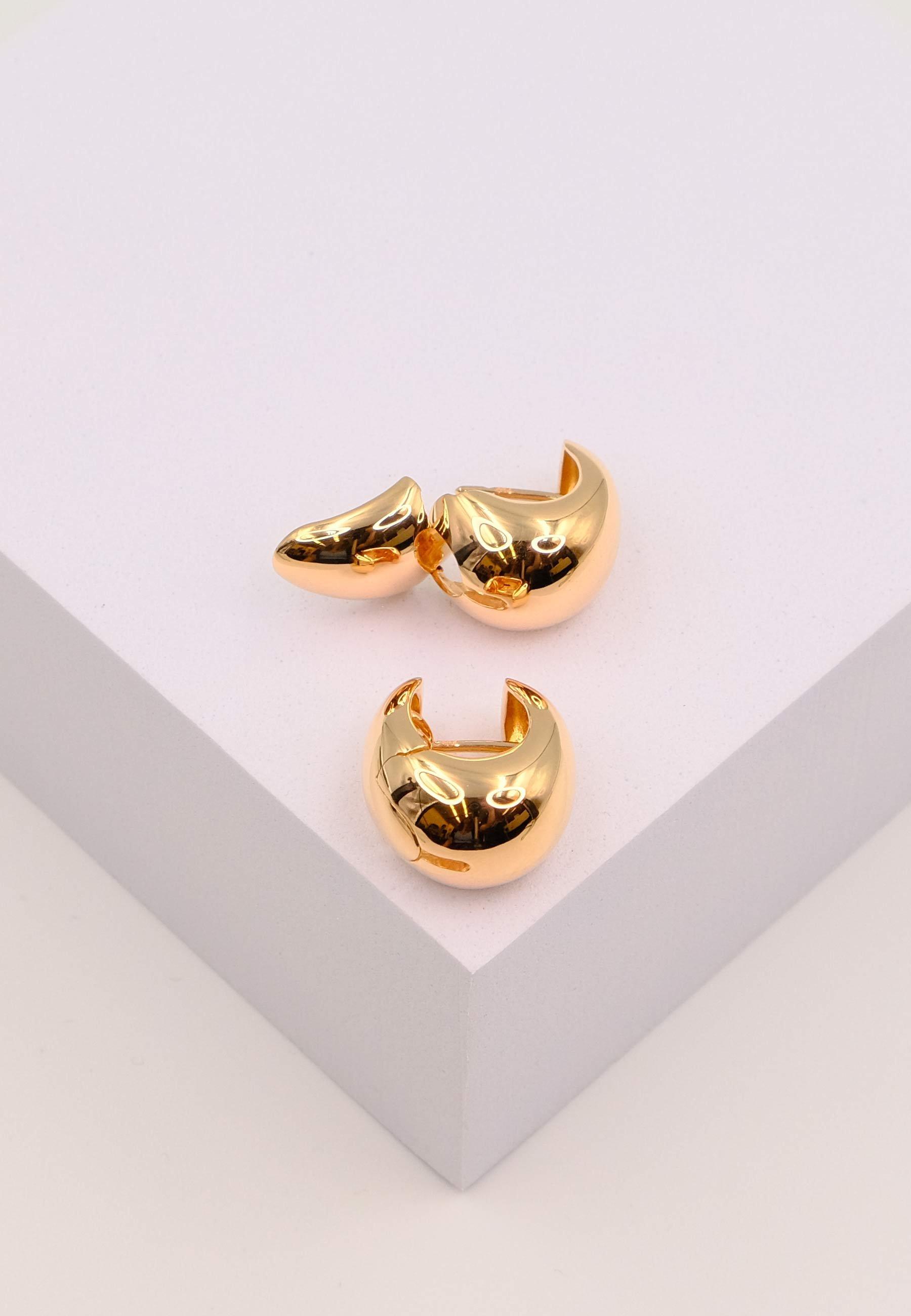 MUAU Schmuck  Creolen Rotgold 750 Scharnier bombiert 17x12mm 