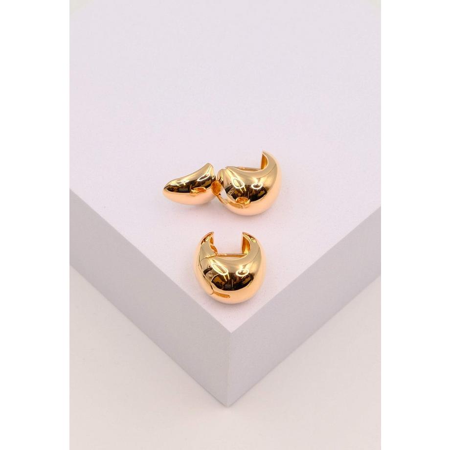 MUAU Schmuck  Charnière créole en or rose 750 cambrée 17x12mm 