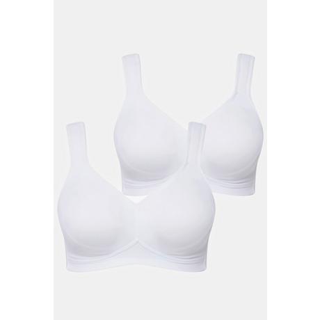 Ulla Popken  Mikrofaser-BH, 2er-Pack, ohne Bügel, vorgeformte Cups 