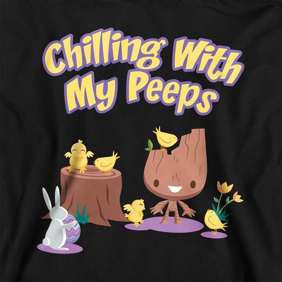 Guardians Of The Galaxy  Chilling With My Peeps Felpa Con Cappuccio Groot Da Indossare 