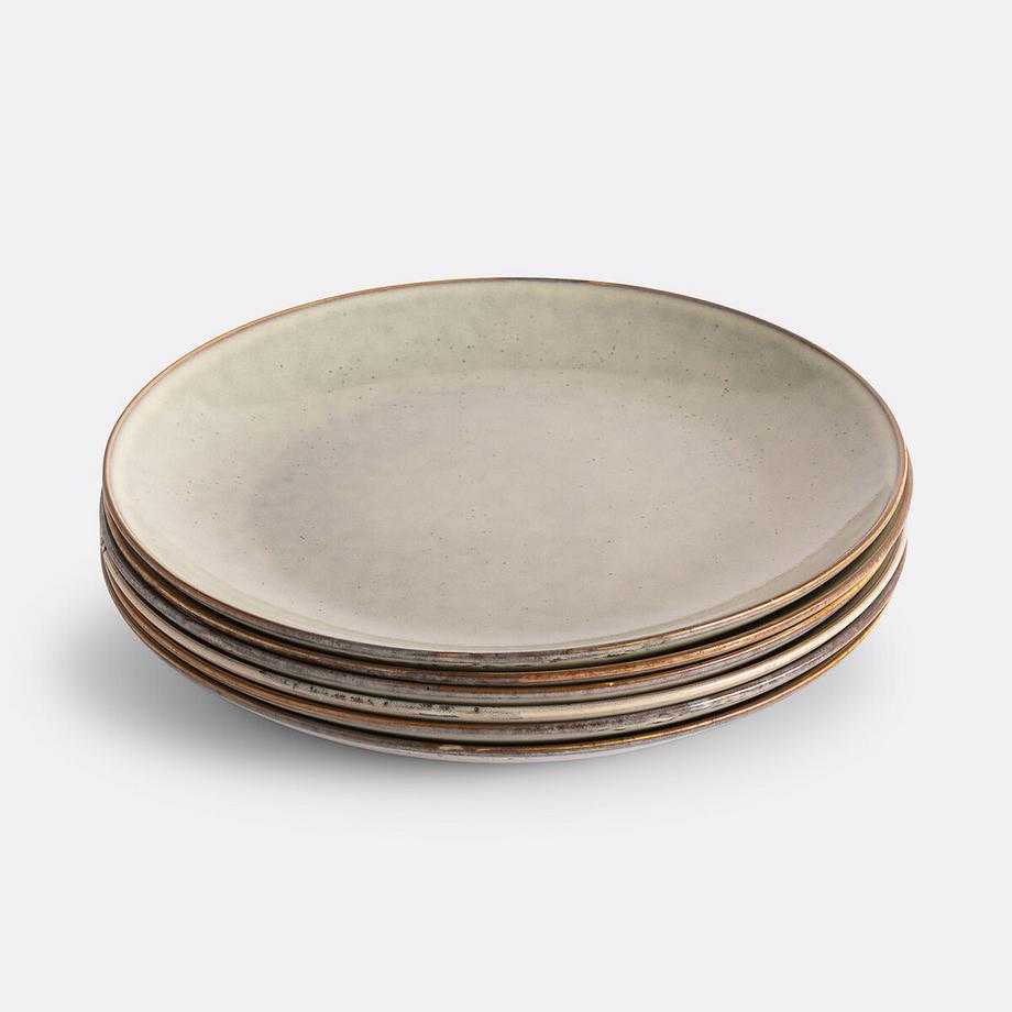 Lot de 6 assiettes plates en grès