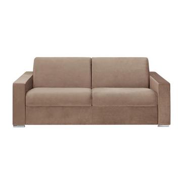 Schlafsofa 4-Sitzer - Liegefläche: 160 cm - Matratzenhöhe: 22 cm - Samt - Beige - CALITO