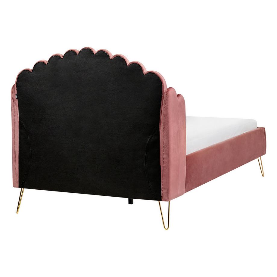 Beliani Lit avec sommier en Velours Glamour AMBILLOU  