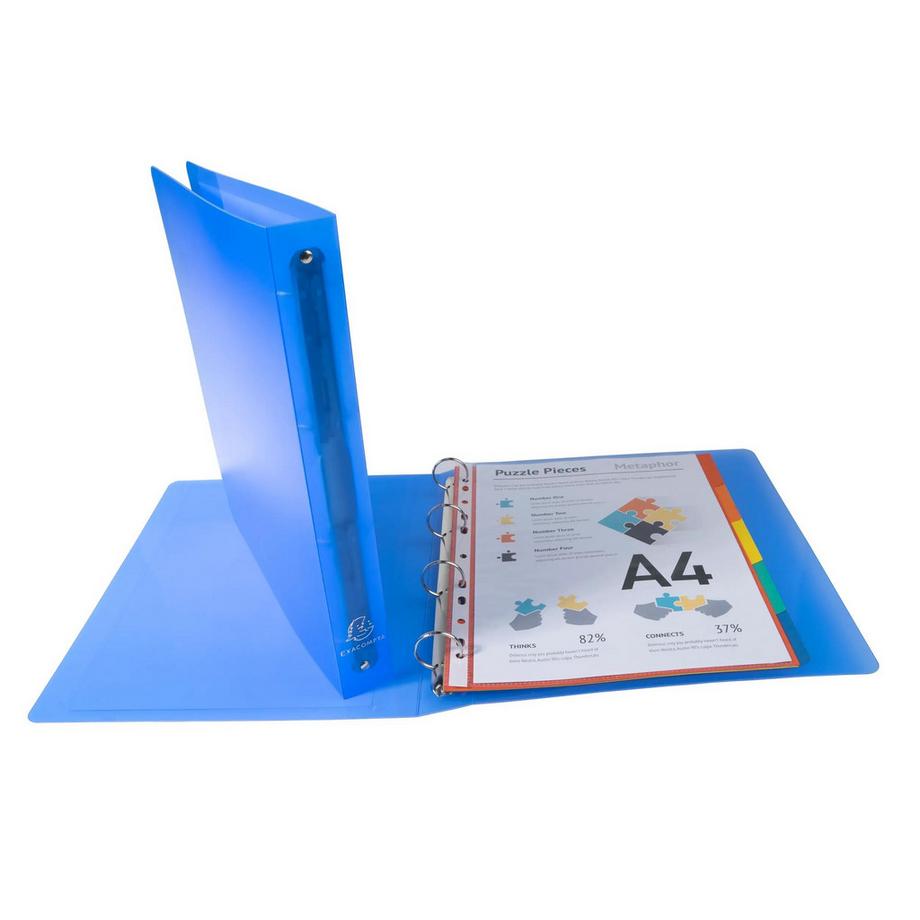 Exacompta Raccoglitore 4 anelli 30mm polipropilene chromaline Kreacover - A4 maxi - x 12  