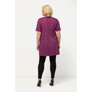 Ulla Popken  Longshirt, bedruckt, A-Linie, V-Ausschnitt, Halbarm 