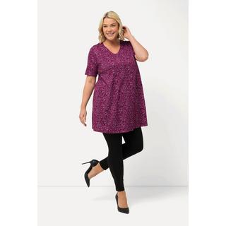 Ulla Popken  Longshirt, bedruckt, A-Linie, V-Ausschnitt, Halbarm 