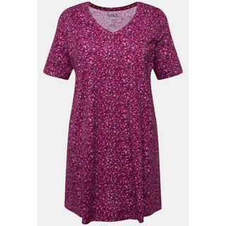 Ulla Popken  Longshirt, bedruckt, A-Linie, V-Ausschnitt, Halbarm 