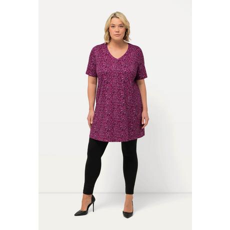 Ulla Popken  Longshirt, bedruckt, A-Linie, V-Ausschnitt, Halbarm 