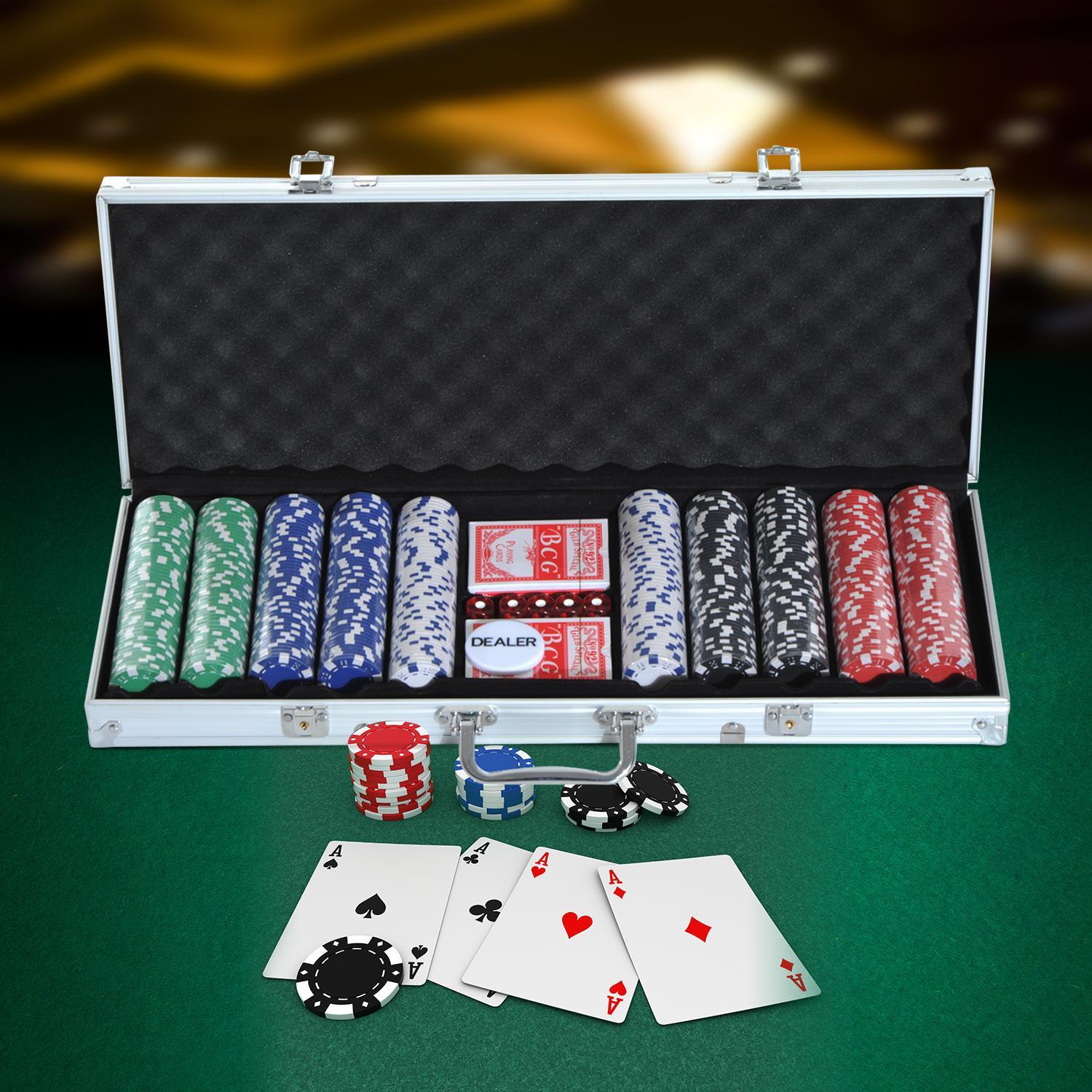 Set Poker VEVOR 500 Fiches - Con Valigetta Alluminio, Carte E Accessori Per Texas Hold'em - Foto 8