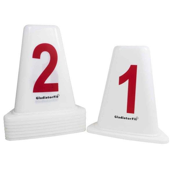 GladiatorFit  Blocchi di partenza numerati da 1 a 8 per le piste (set di 8) 